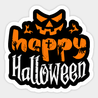 Happy Halloween Scary Pumpkin Face Costume Sticker